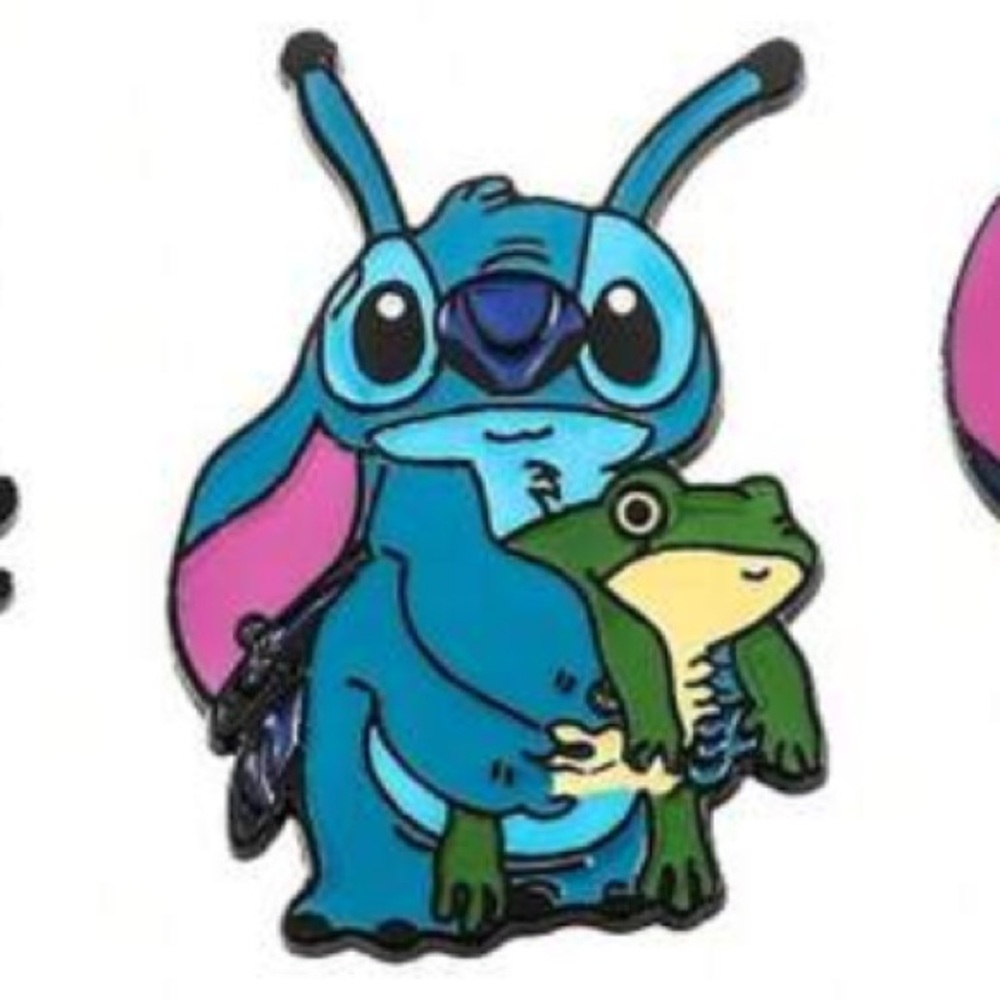Stitch Holding Frog Pin